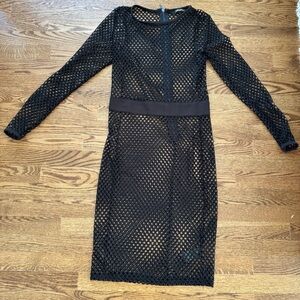 Kardashian Kollection Dress Black Lace Mesh midi women’s large